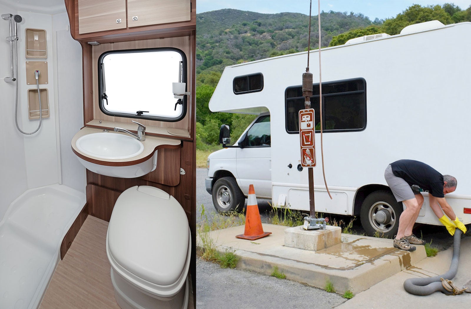 Portable RV/camper toilet and holding tank setup in Lexington, Kentucky